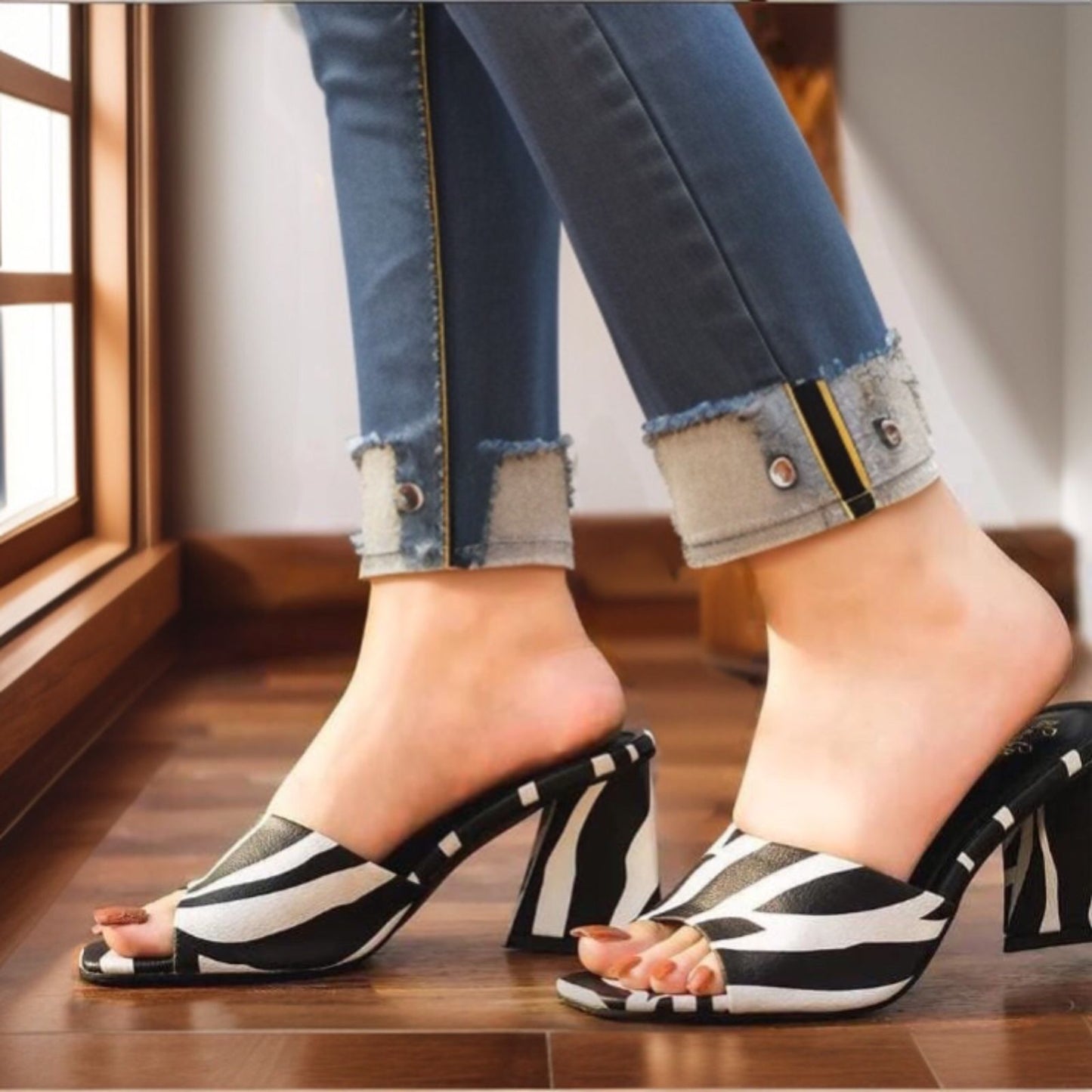Zebra Triangle Heel