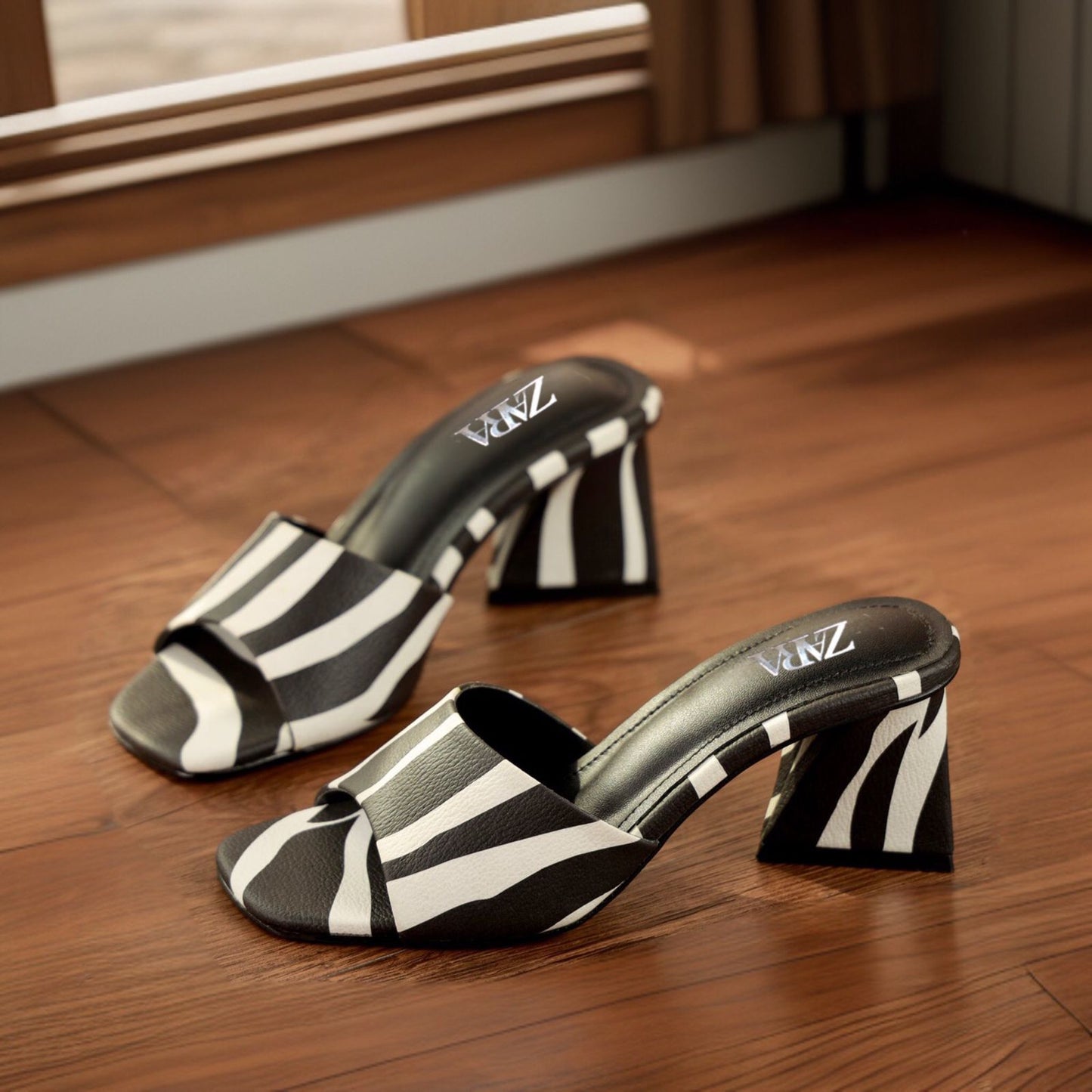 Zebra Triangle Heel