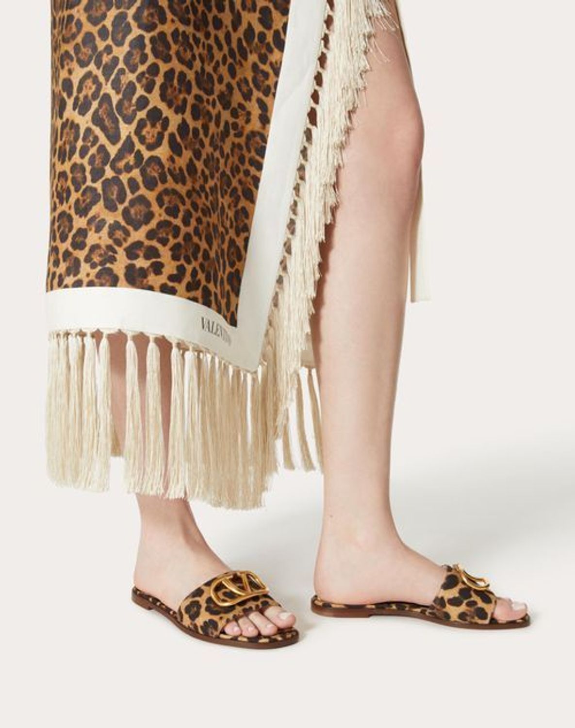 V Leapord Slipper