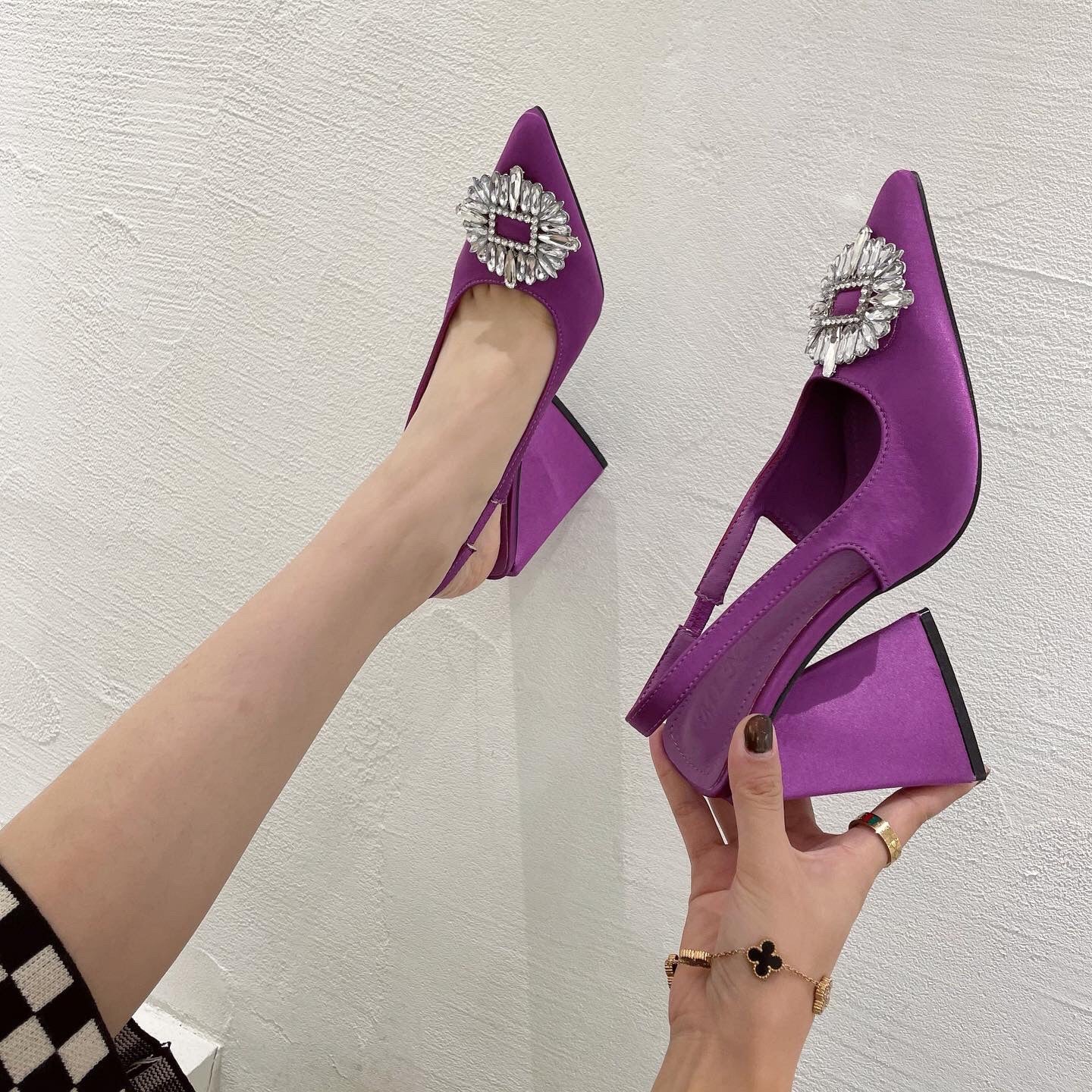 Z-R Triangle Heel Shoes With Multi Colors