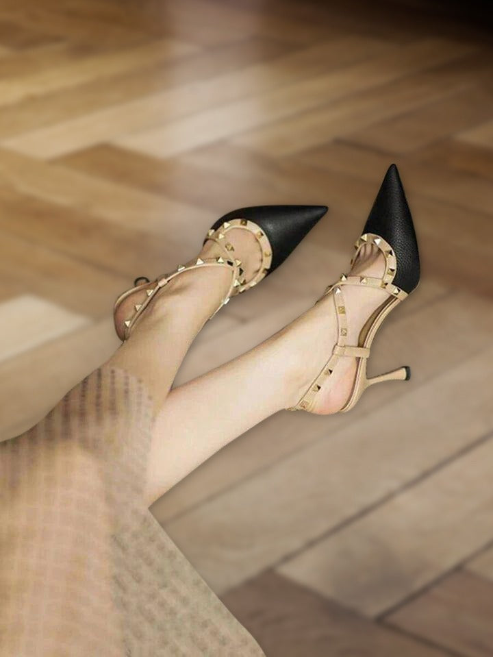 SR-Studded Pointy Heels