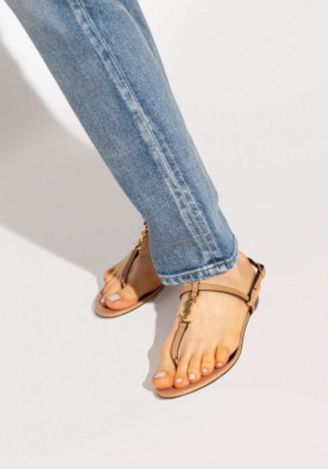 YSL MONOGRAM Nude Sandal
