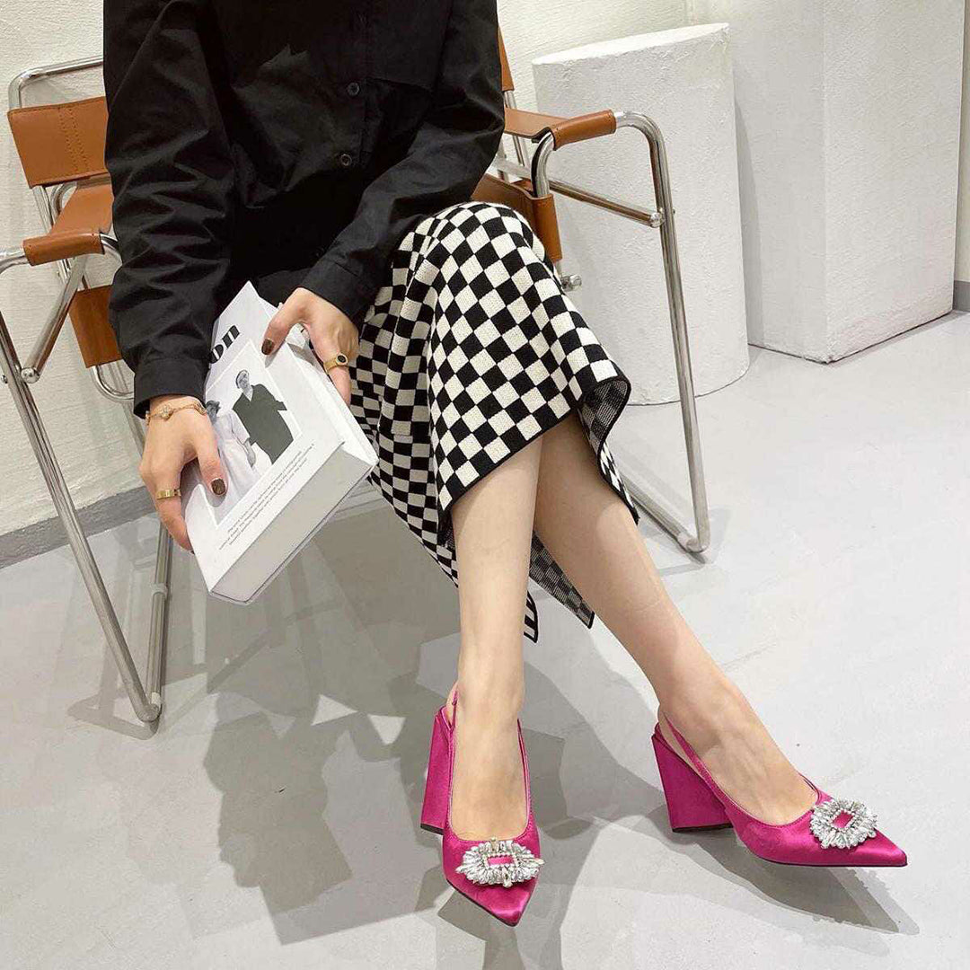Z-R Triangle Heel Shoes With Multi Colors