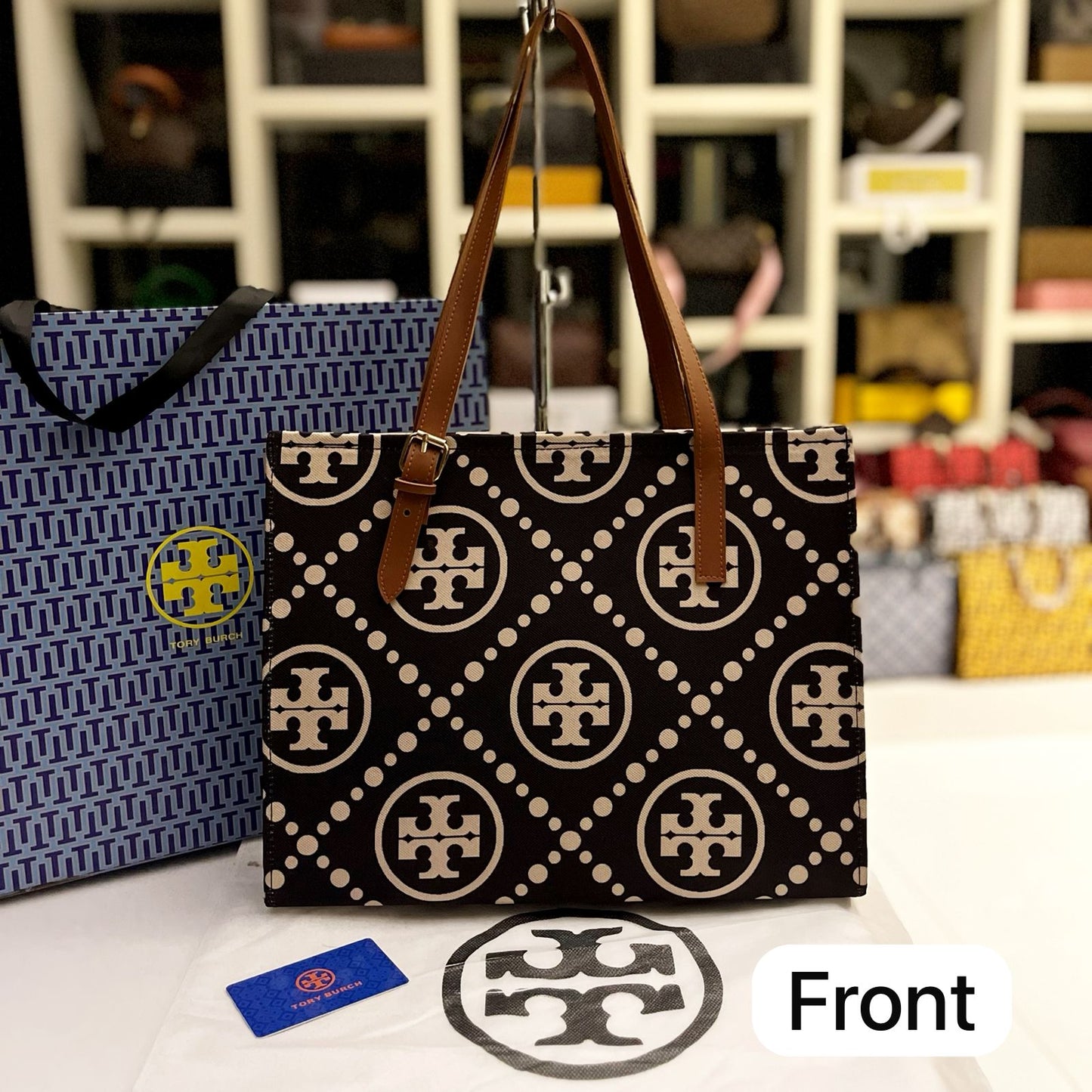 T-B Tote Bag Black foan