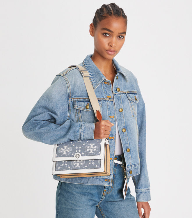 *T Burch*
T Monogram Jacquard Shoulder Bag