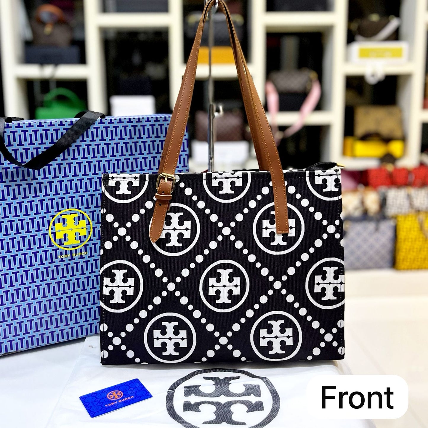 T-B Tote Bag Black White