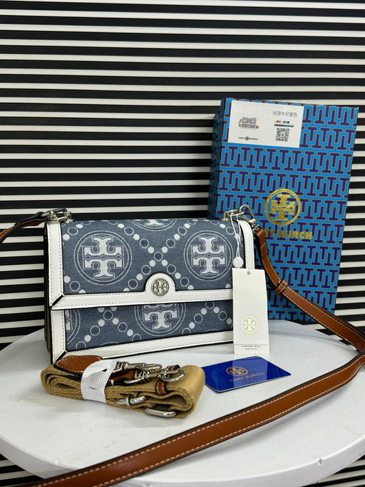 *T Burch*
T Monogram Jacquard Shoulder Bag