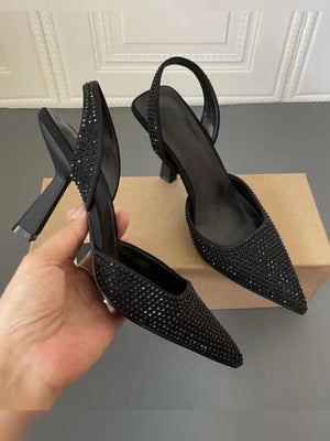 DEJA VU STONE HEEL BLACK