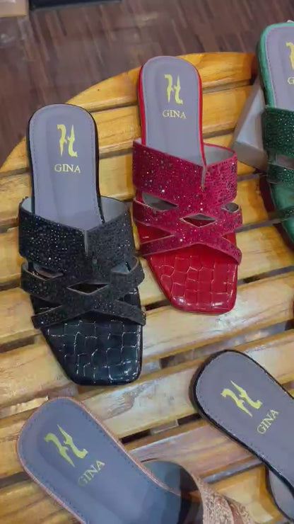 GINA RHINESTONE FLATS