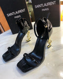 BLACK BEAUTY GOLD HEEL OPYUM SANDLE